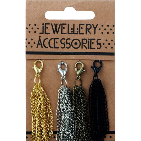 Metal Alloy Lobster Clasp with Chain Charms